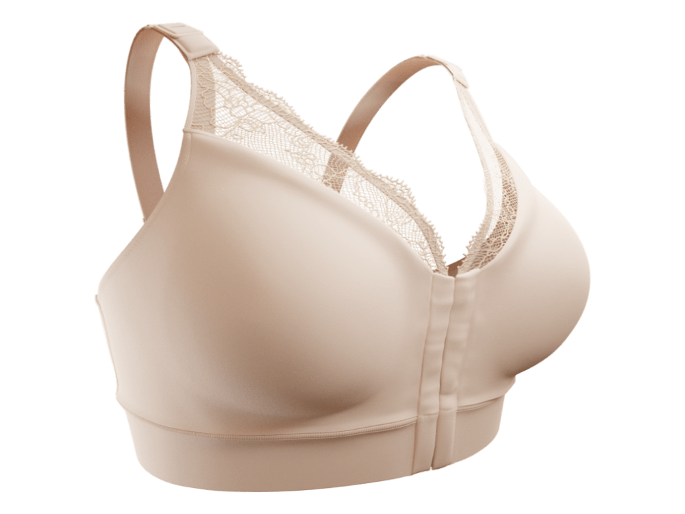 Lace Post Op Compression Bra | Bombshell Nude