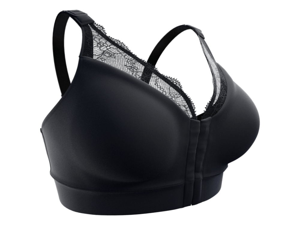 Gotoly Women Post-Surgical Bra Zip Front Post Surgery Sports Bras Racerback  Support Wireless Adjustable Straps(Black Medium) 