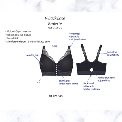 Recovery Bra | Lace | Timeless Black