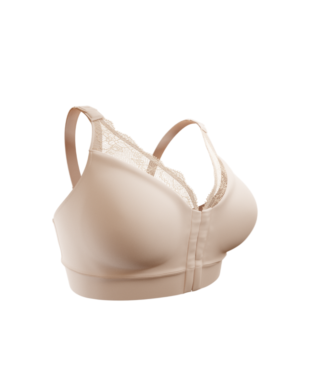 Beige bra on a white background