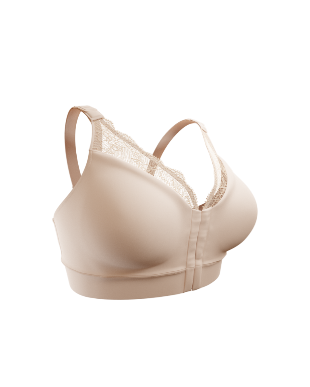 Beige bra on a white background