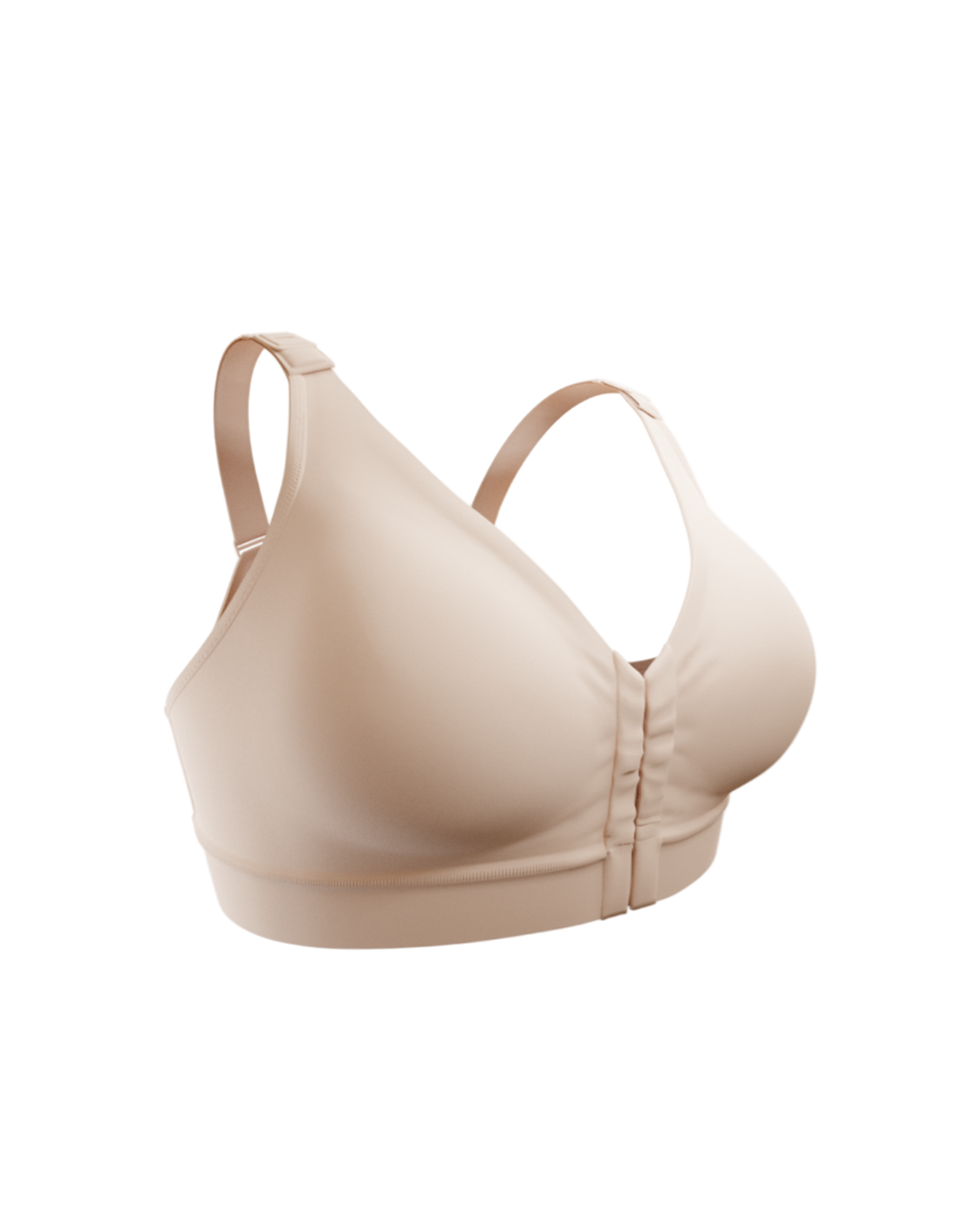 Beige bra on a white background